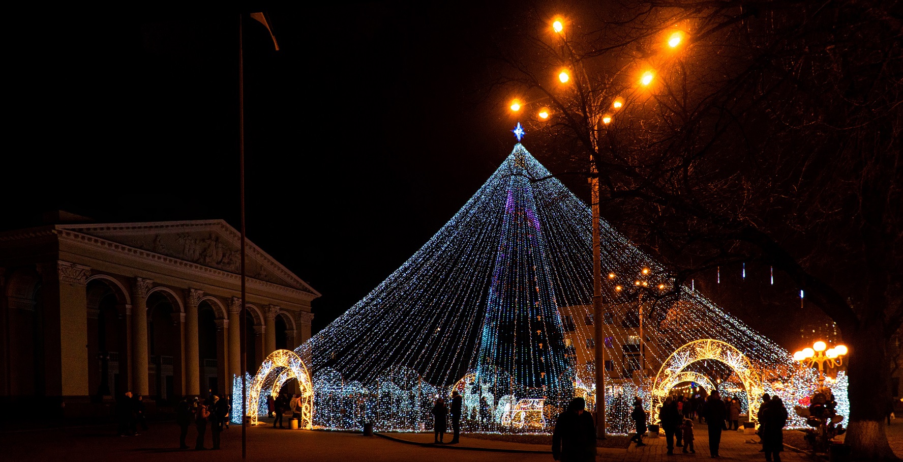 The main Christmas tree of 2025 lit up in Poltava